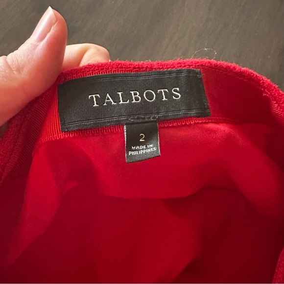 Talbots Red Scalloped Wool Blend Mini Skirt 2 - Picture 6 of 11